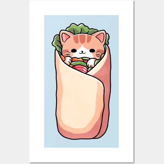 Purrito cat burrito Wall Art by FanFreak